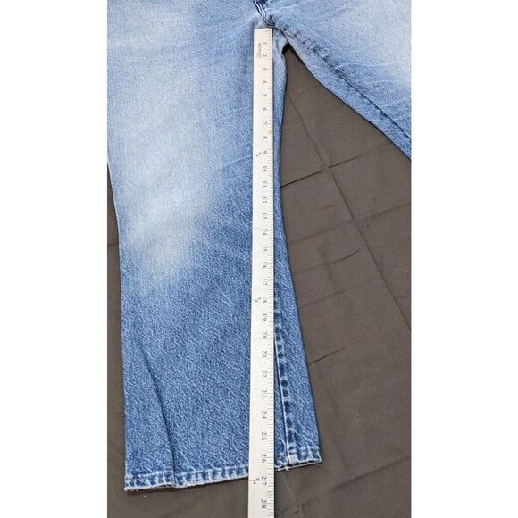 Rustler Mens 1970s Boot Cut Blue Jeans Medium Wash Denim Cotton USA 42x30 West - Picture 11 of 13